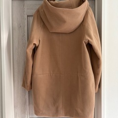 SAMANSA MOS2フード 付コクーンコートキャメル色の画像