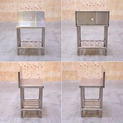 ≪zyt2581ジ≫ マルゼン バックガード付き作業台 架台/コンロ台 幅60cm 奥行45cm 下段スノコ棚 店舗/調理台/ステンレス/中古厨房機器/宮城県仙台市 071113-10の画像