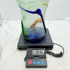 【❗️✨伝統工芸品✨❗️】琉球ガラス 壺屋ガラス工房 稲嶺盛吉 作 大型花器 3.5kg 現状品の画像