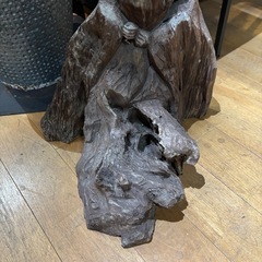 仙人置物 木製 彫刻  寿老人の画像