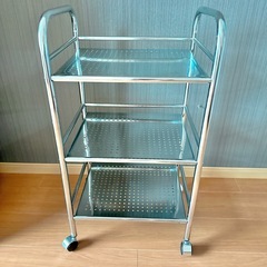 キッチンワゴン❤️ラック❤️3段❤️幅40×奥行32×高さ74.5cm ❤️シルバー❤️キッチン収納❤️洗面所❤️寝室❤️キャスター付きの画像