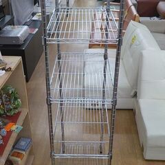 スチールラック スリム 5段 幅59×奥34×高151㎝ 収納棚 シェルフ メタルラック アルミラック　西岡店の画像