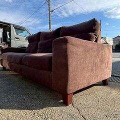 【ジモティ限定特価】 3人掛けソファ 茶色 ブラウン インテリア 家具 リビングソファ A0858Gの画像