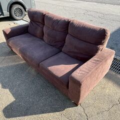 【ジモティ限定特価】 3人掛けソファ 茶色 ブラウン インテリア 家具 リビングソファ A0858Gの画像