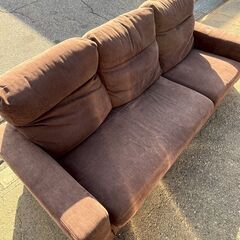【ジモティ限定特価】 3人掛けソファ 茶色 ブラウン インテリア 家具 リビングソファ A0858Gの画像