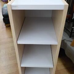 ① スリム収納棚 6段 ベージュ×ホワイト 幅20×高88㎝ 棚板可動式 すきま収納 ラック シェルフ　西岡店の画像