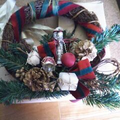 24cm クリスマスリース箱付きの画像