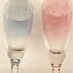 美品 シャンパングラス ペア グラス アフターヌーンティーリビング ワイングラスの画像