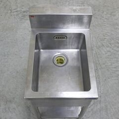 ≪zyt2582ジ≫ マルゼン ステンレス製 業務用1槽シンク 幅45cm 奥行63cm バックガード付 現状品 中古厨房機器/宮城県仙台市 071113-11の画像