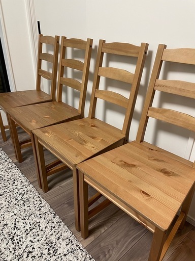 【20%値下げ】IKEA ヨックモックダイニングテーブル　椅子4脚セット