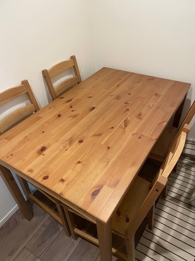 【20%値下げ】IKEA ヨックモックダイニングテーブル　椅子4脚セット