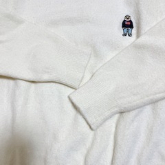 ホワイトワンポイントニット 韓国購入の画像