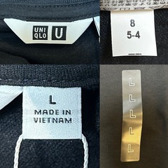 未使用ユニクロUNIQLOブラッシュドモックネックTシャツ長袖 長袖Tシャツ 長袖トップス 長袖ニット 長袖トレーナー 紳士服 blackブラック黒色系L チェスト96～104センチ メンズmen’s男性用紳士の画像