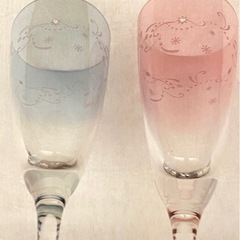 美品 シャンパングラス ペア グラス アフターヌーンティーリビング ワイングラスの画像