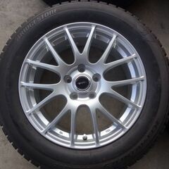 ブリヂストンアイスパートナー2スタッドレス215/60R17 215/60-17バリ山7J+45 114.3 5穴4本セットCH-Rエスティマオデッセの画像