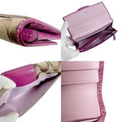 コーチ 43412 長財布 ブラウン×パープル  COACH  シグネチャーの画像