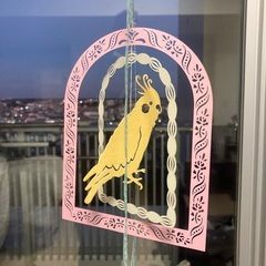 オカメインコ　ペーパーモビールの画像