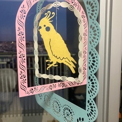 オカメインコ　ペーパーモビールの画像