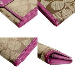 コーチ 43412 長財布 ブラウン×パープル  COACH  シグネチャーの画像