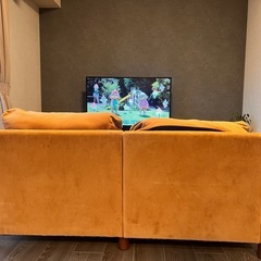 【決定】無料✨2人掛けコーデュロイソファ🛋️の画像