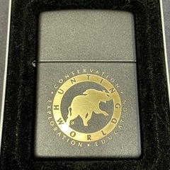 [未使用に近い]ZIPPOのWORLD HUNT CONSERVATIONデザインのライターです。の画像