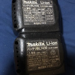 ④マキタ14v純正バッテリーBL1430、中古品、２個の画像