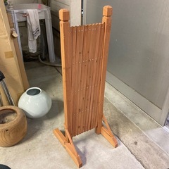 折りたたみ式木製ガーデンフェンス　伸縮フェンス ブラウン 高90×幅約120cmの画像