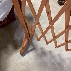 折りたたみ式木製ガーデンフェンス　伸縮フェンス ブラウン 高90×幅約120cmの画像