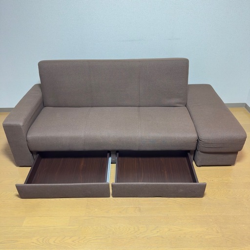 【ニトリ】布張りソファーベッド タキノウ3 引き出し付き