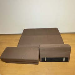 【ニトリ】布張りソファーベッド タキノウ3 引き出し付きの画像