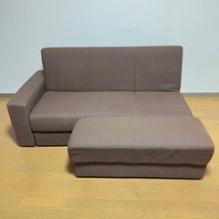【ニトリ】布張りソファーベッド タキノウ3 引き出し付きの画像