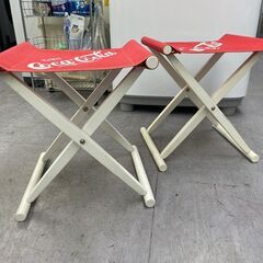 希少 コカコーラ イス 2脚セット Coca Cola コカ・コーラ アウトドア 折りたたみ 木製 椅子2脚 札幌市手稲区の画像