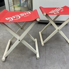 希少 コカコーラ イス 2脚セット Coca Cola コカ・コーラ アウトドア 折りたたみ 木製 椅子2脚 札幌市手稲区の画像