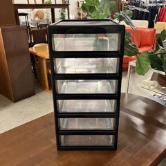 K2511-286 クリアチェスト 6段 書類ケース  B4 深型 ブラック キズ汚れ有りの画像