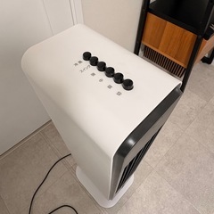 冷風扇 キャスター付き 押しボタン式 風量3段階 オートルーバー FCT-J40(WH) 山善 YAMAZEN  の画像