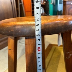 アンティーク/レトロ/スツール/木製/インテリア/ 丸椅子の画像