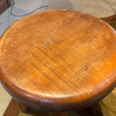 アンティーク/レトロ/スツール/木製/インテリア/ 丸椅子の画像