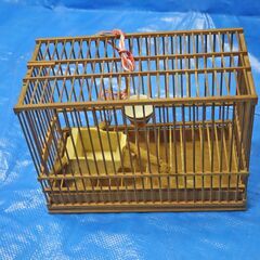 中古品　2622　竹製鳥かご　とりかご　ケージ　鳥かご　30×22×16㎝の画像
