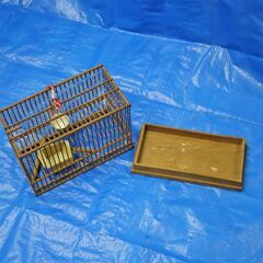 中古品　2622　竹製鳥かご　とりかご　ケージ　鳥かご　30×22×16㎝の画像