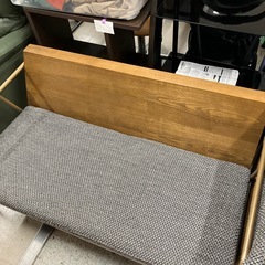 O2511-417 人気の2人掛けソファー　オットマン付き　キズ汚れ有りの画像