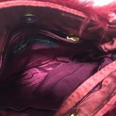 【中古品】Pinky＆Dianne バック レディース ハンドバッグ ワインレッド ファー　の画像