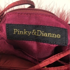 【中古品】Pinky＆Dianne バック レディース ハンドバッグ ワインレッド ファー　の画像