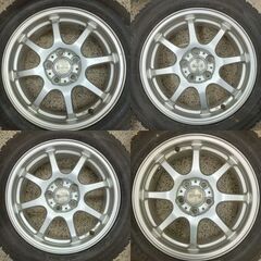 【溝あり】185/60R15 WM02 2024年製＋インターミラノ Cool Breeze 15インチ4本｜平座ナット仕様｜15000km〜使用可の画像