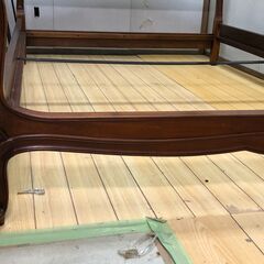 シモンズ SIMMONS アンティーク ベッドフレーム クラシック 木製 彫刻 猫脚 ロココ調 高級家具　【糸島市内 送料無料】251117-8の画像