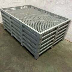 【サンコー】 三甲 せいろう 5型 6枚 セット まとめ まとめ売り 大型トレー プラスチック グレー コンテナ A0861Fの画像