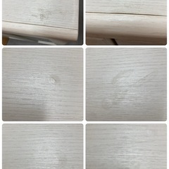 S739 ⭐ ワイドキャビネット 食器棚 ロータイプ ホワイト 幅83.5cm USEDの画像