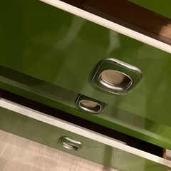 レトロポップ 7段 収納タンス 昭和レトロ 家具 ジャパニーズポップ  スペースエイジ グリーン 衣類収納の画像