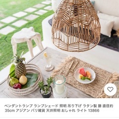 ラタンのペンダントライトの画像