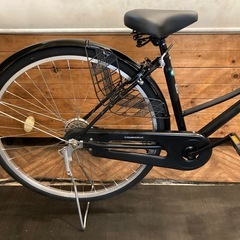 【前輪タイヤ・前チューブ新品！】 LEDオートライト　シングルギア　27インチ自転車　ブラックの画像