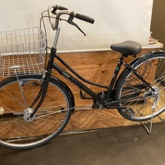 【前輪タイヤ・前チューブ新品！】 LEDオートライト　シングルギア　27インチ自転車　ブラックの画像